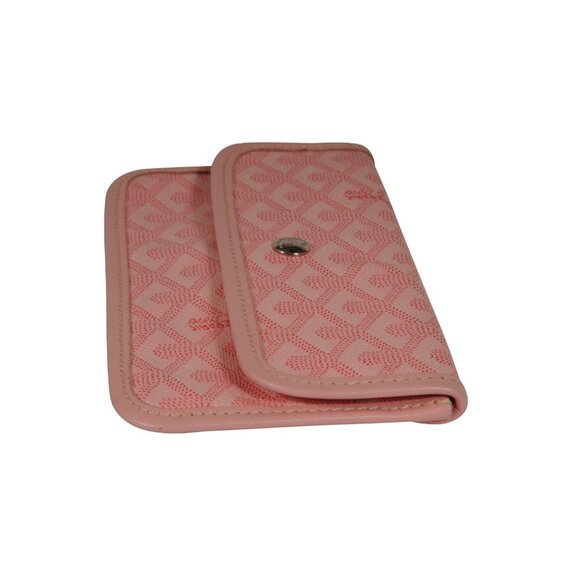 Goyard Pink Wallet Pouch Phone Case Travel Holder Sac File Card Snap Button - Picture 8 of 16